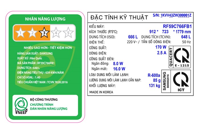 Tủ Lạnh Samsung Inverter 648 Lít Multi Door RF59C766FB1/SV